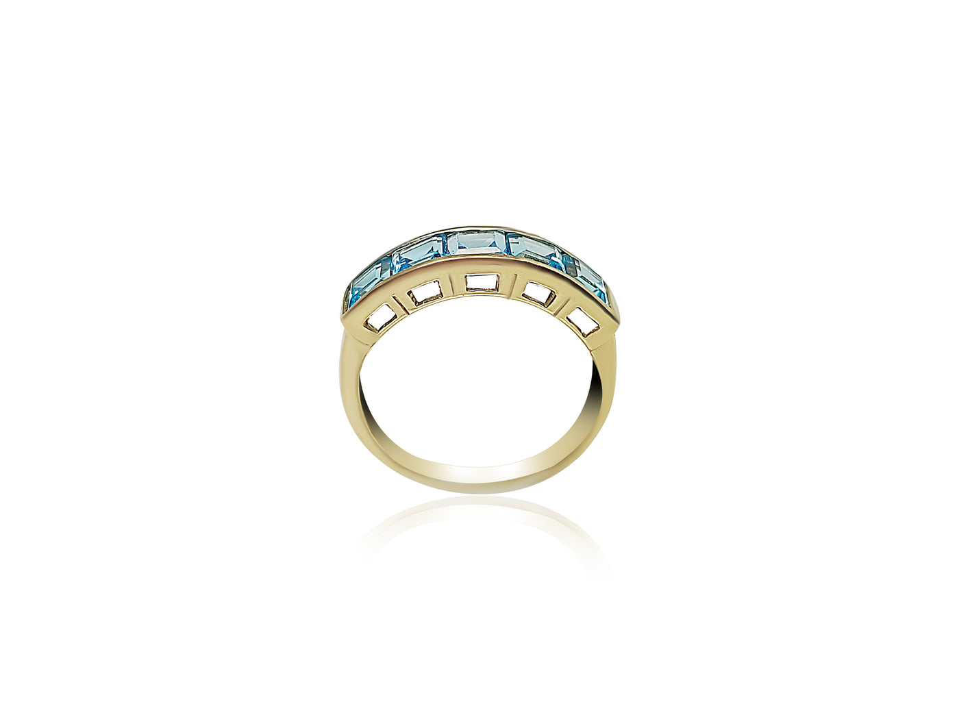 Wedding Ring with Blue Topaz