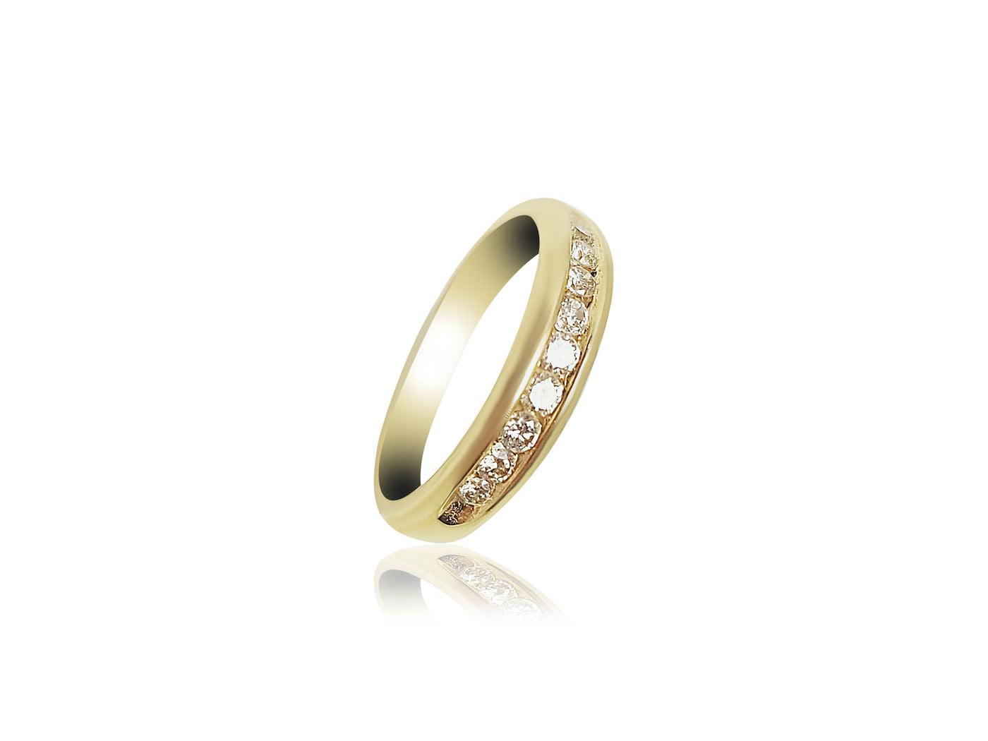 Gold Wedding Ring with Diamonds