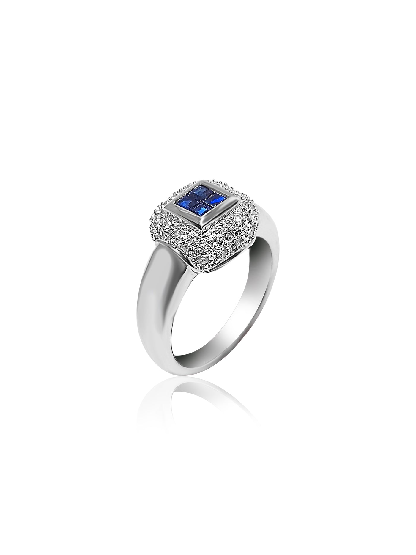 Birthstone Ring with Blue Sapphire and Diamonds