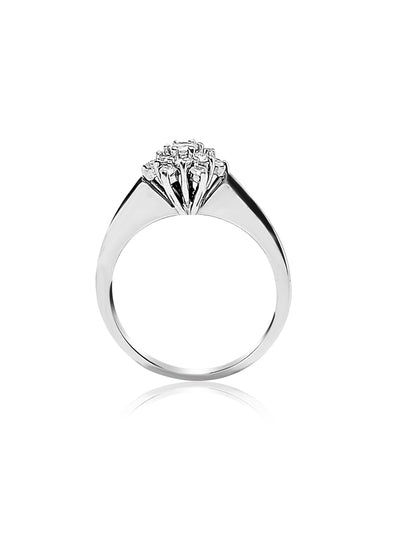 Flower Engagement Ring with 0.20ct diamonds