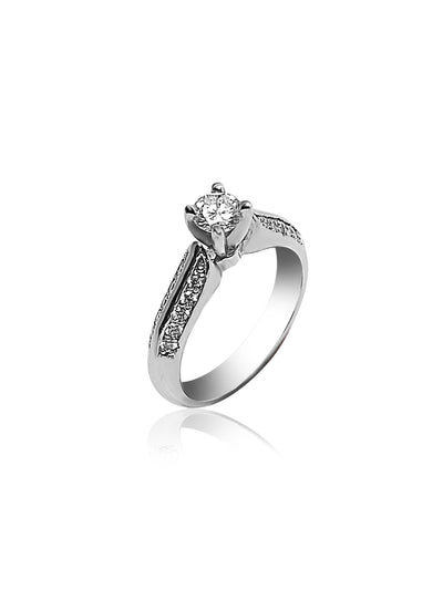 Pavé Engagement Ring with Diamonds