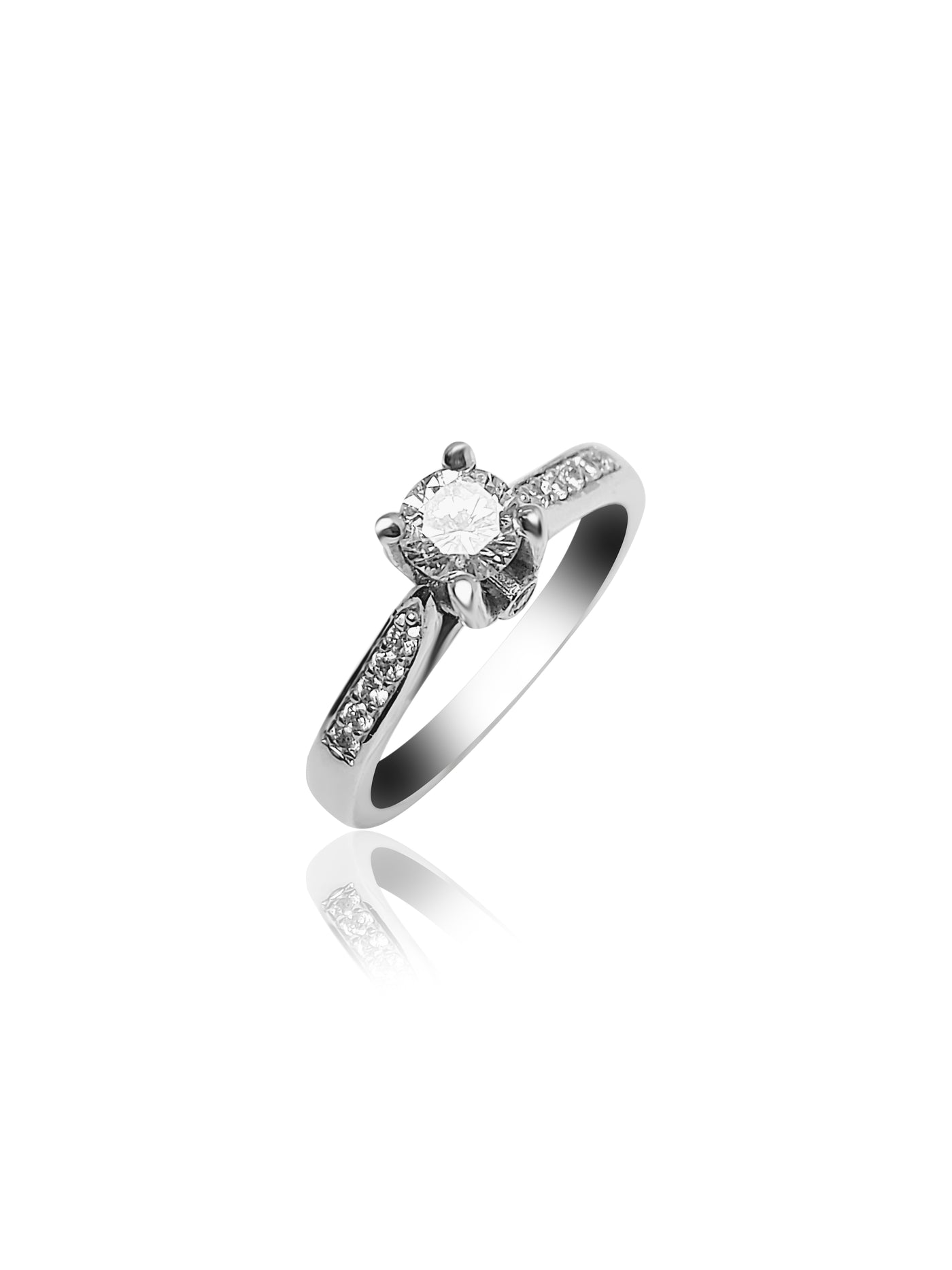 Pavé Engagement Ring with 0.40ct center diamond