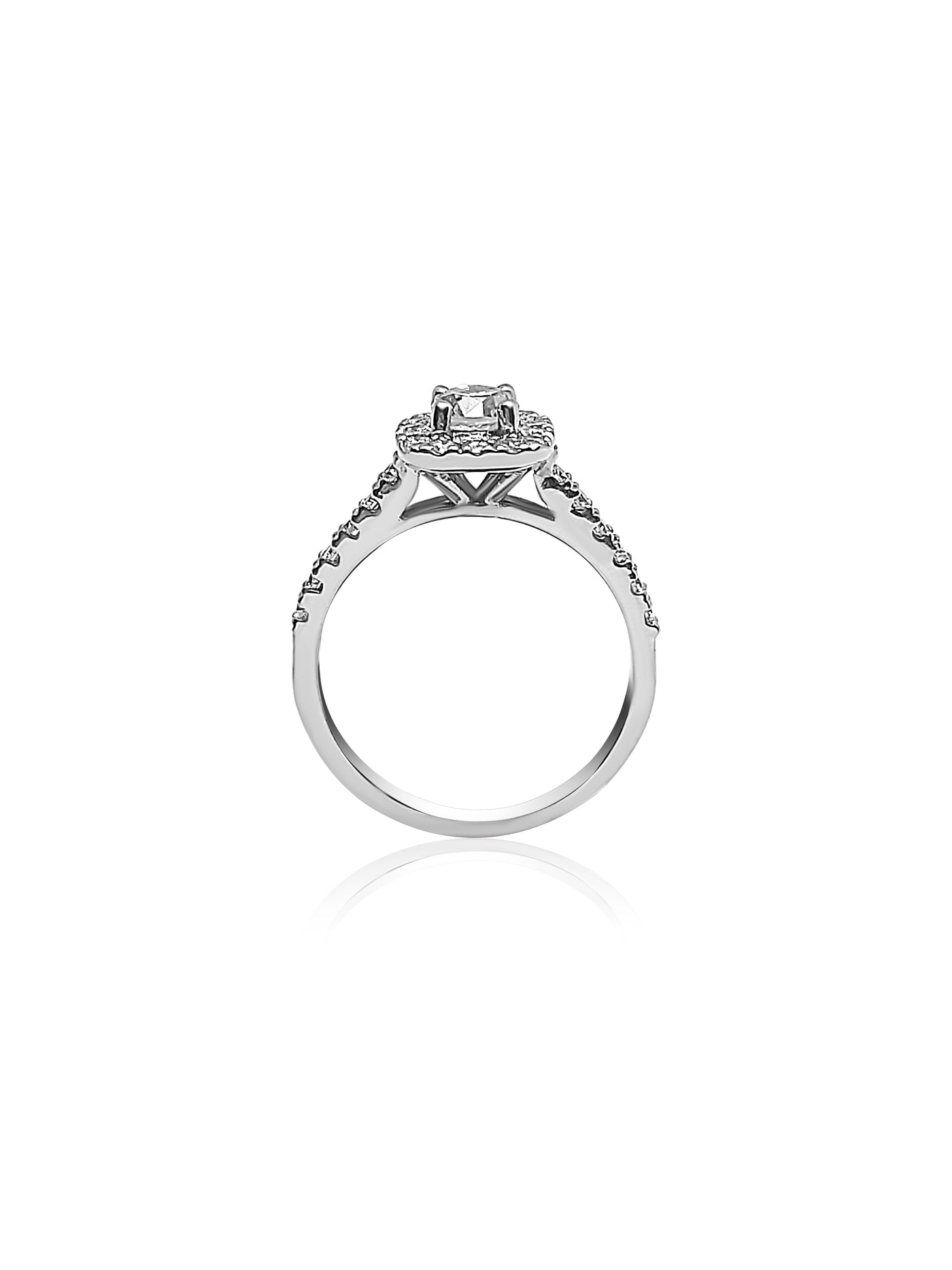 Halo Engagement Ring with 0.40ct Brilliant Round cut diamond