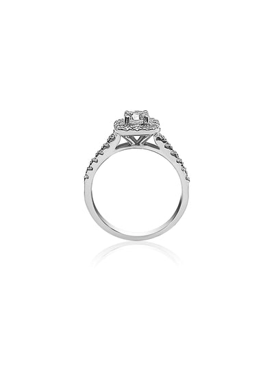 Halo Engagement Ring with 0.40ct Brilliant Round cut diamond