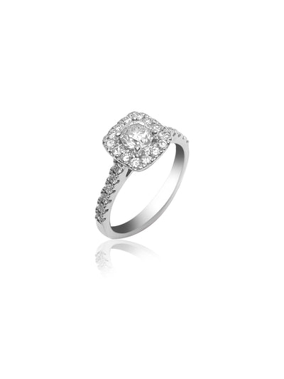 Halo Engagement Ring with 0.40ct Brilliant Round cut diamond