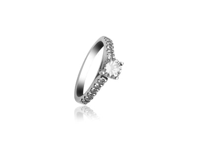 Pavé Engagement Ring with 0.81ct Round cut diamonds