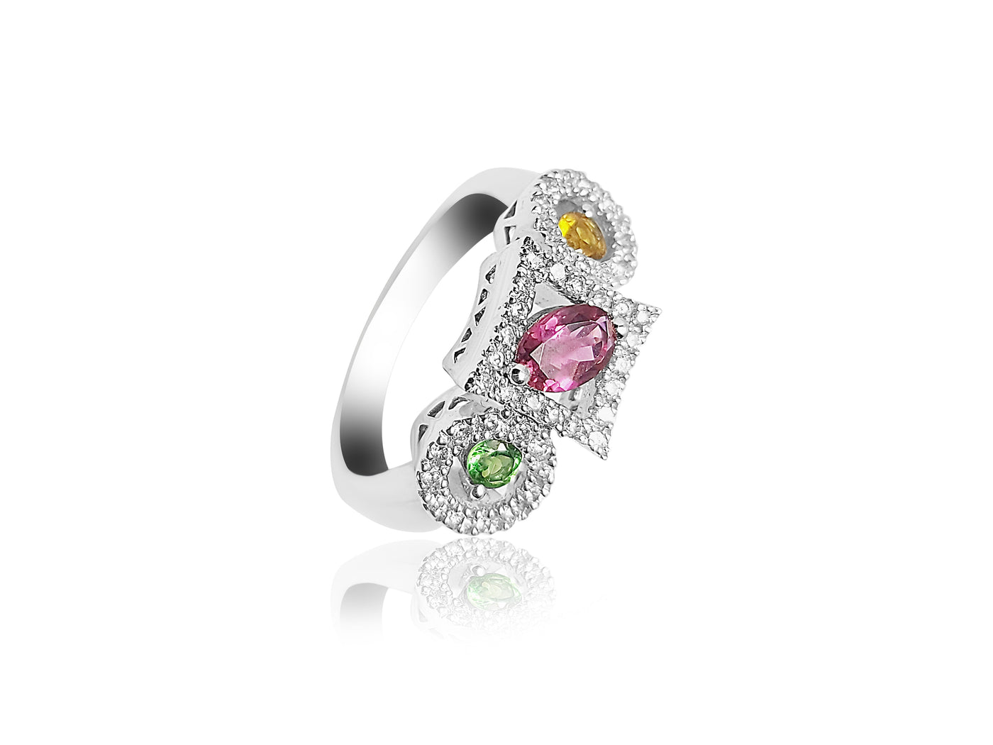 Peridot and hot sale ruby ring