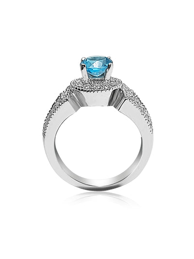 Engagement Ring with Blue Topaz stone