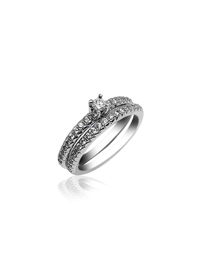 White Gold Solitaire Matching Engagement Ring