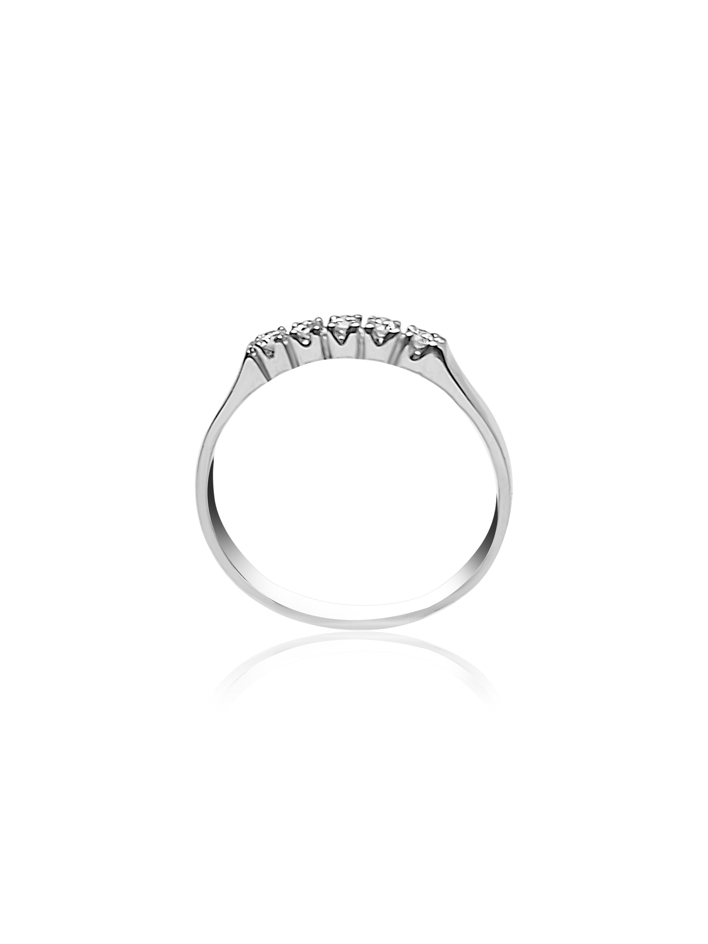 Wedding Ring with Five Round Cut Diamonds