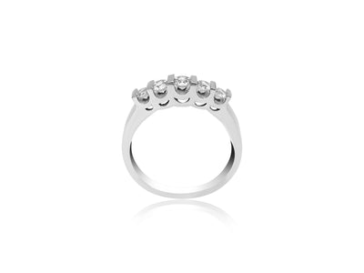 Wedding Ring with five Round cut Diamonds