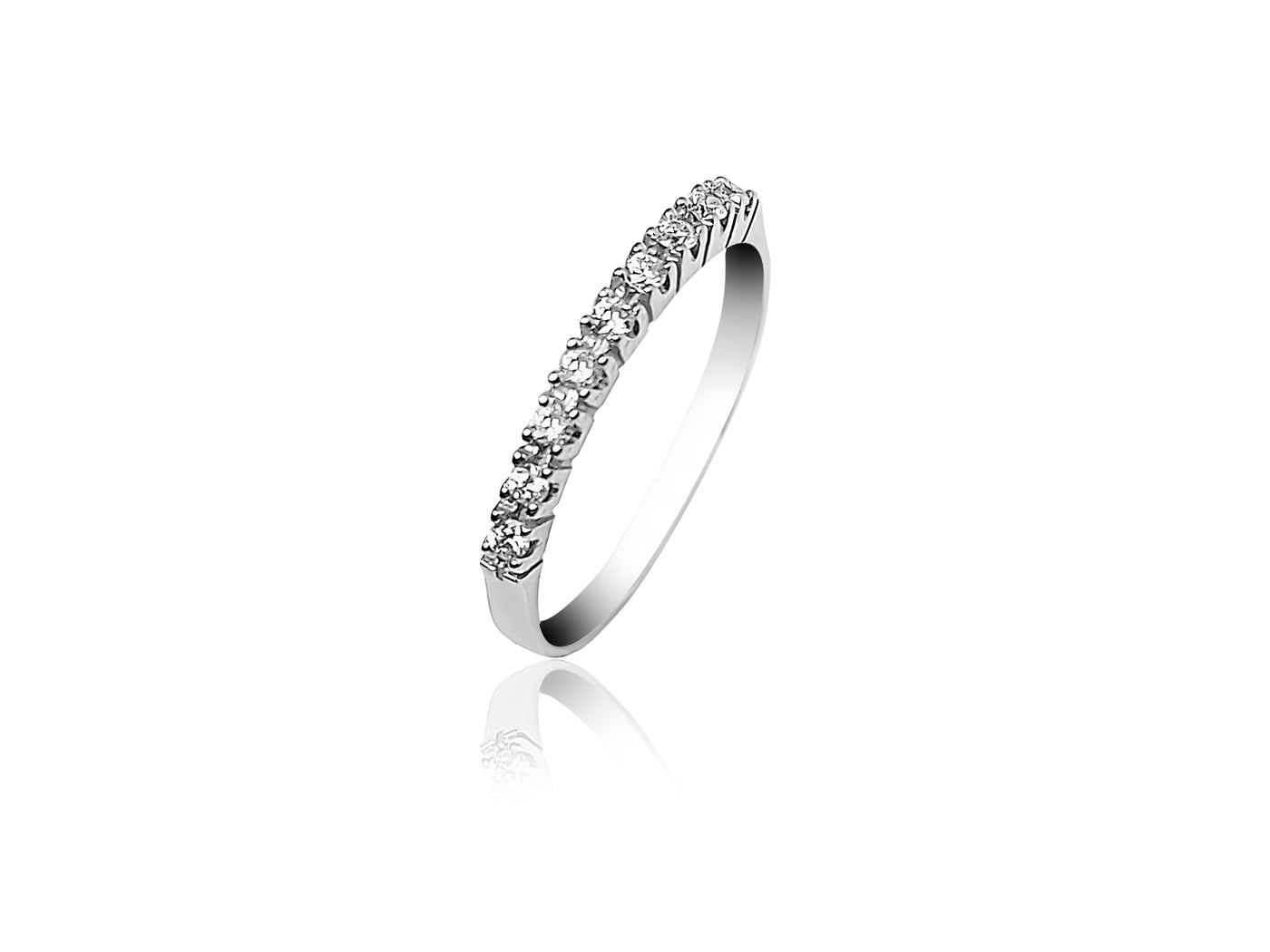 Wedding Ring with nine brilliant round cut diamonds.