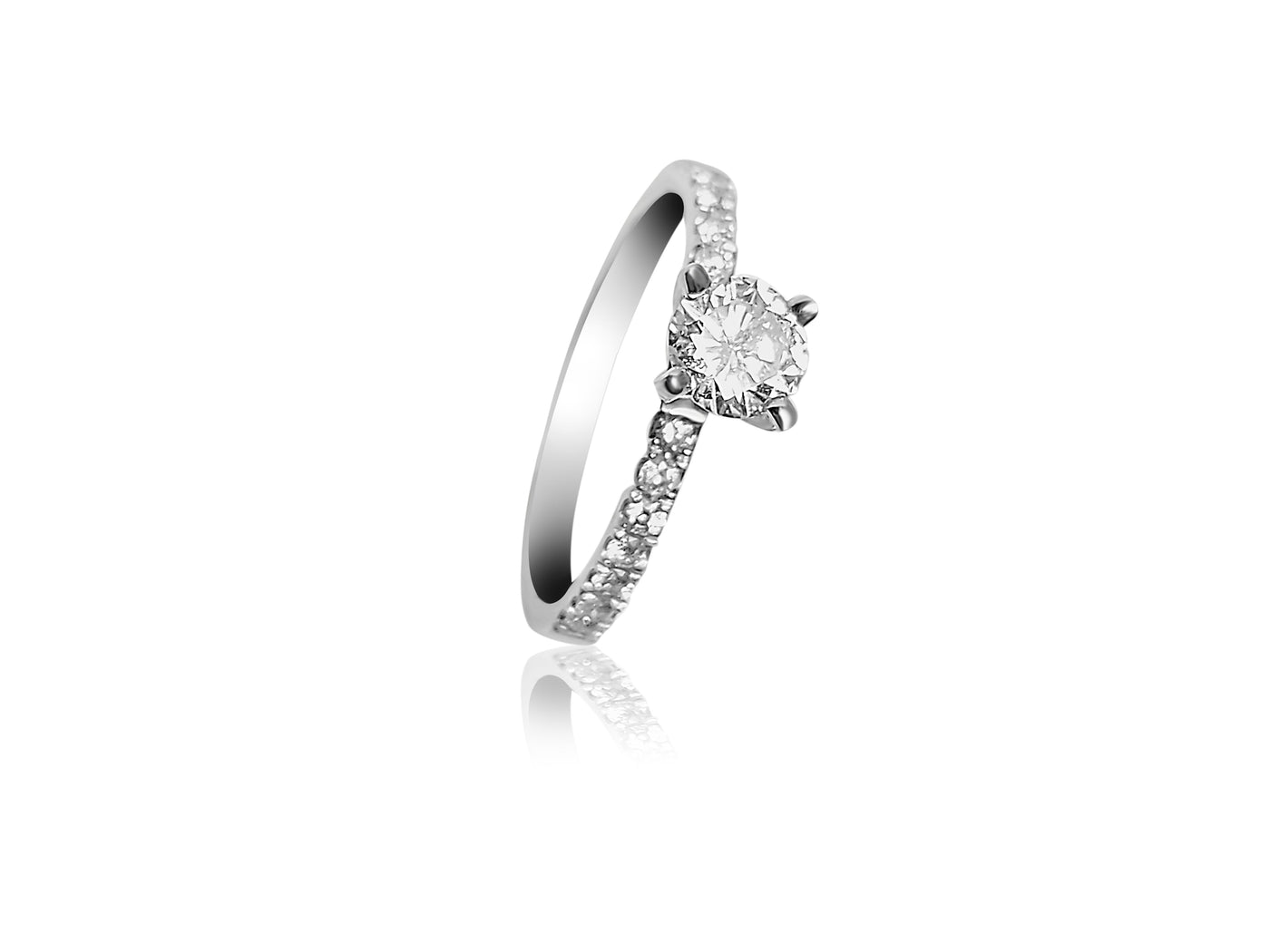 Pavé Engagement Ring with 0.78ct Round cut Diamonds