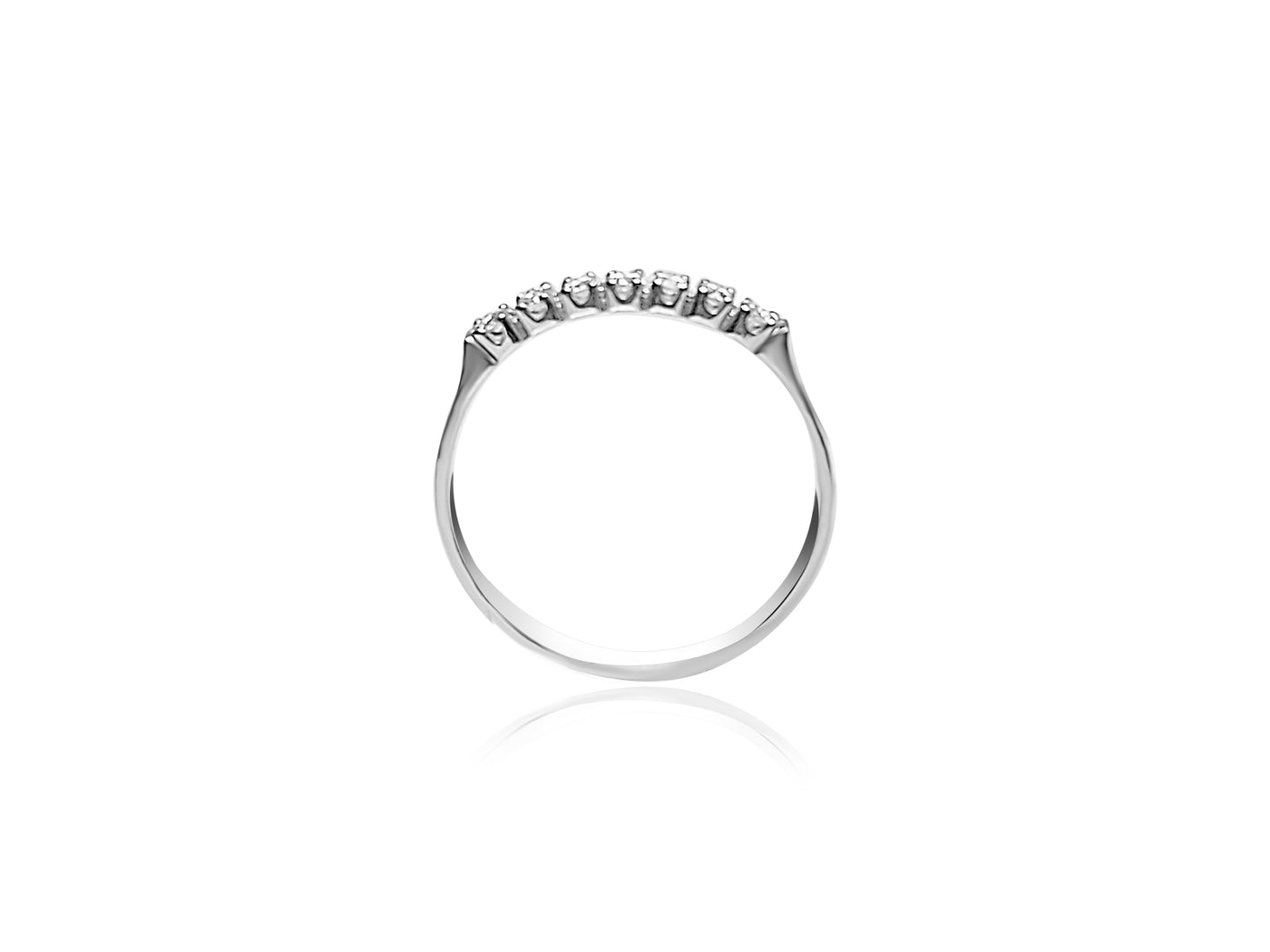 Half Eternity Wedding Ring with seven Round cut Diamonds