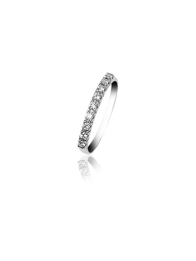 14k White Gold Wedding Ring, 0.20ct diamonds