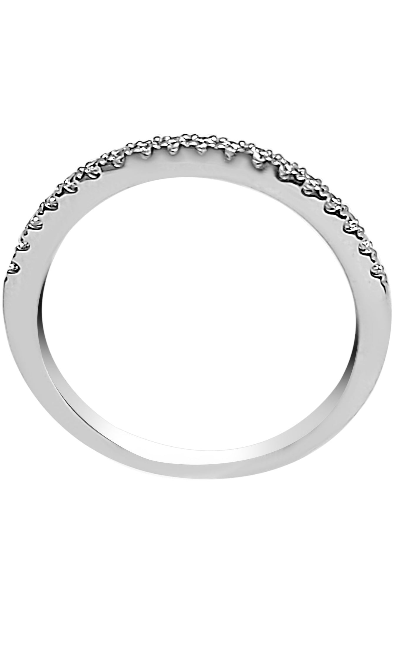 Pavé Setting Wedding Ring with 18 Round cut Diamonds