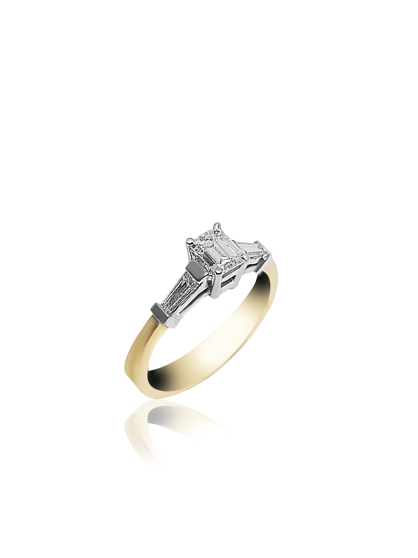 Engagement Ring with 0.70ct Baguette cut Diamonds