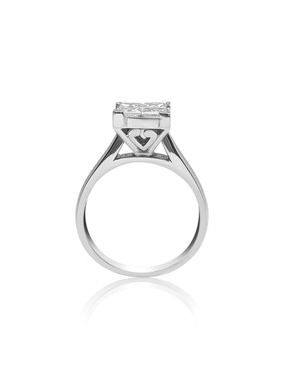  Standing 18k white gold engagement ring with 1ct diamond