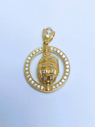 Grenade gold pendant