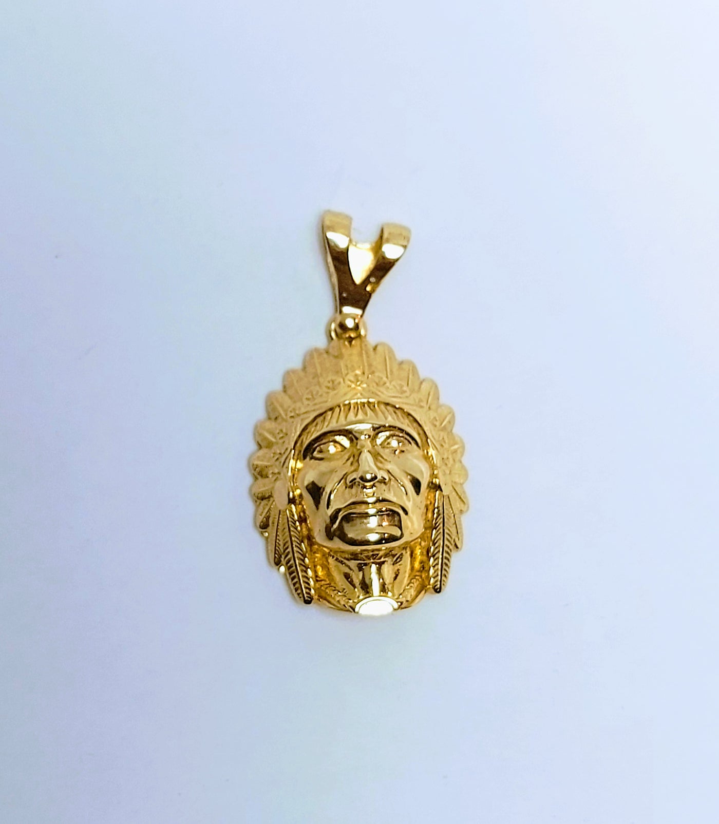 Indian Chief Leader Pontiac gold pendant