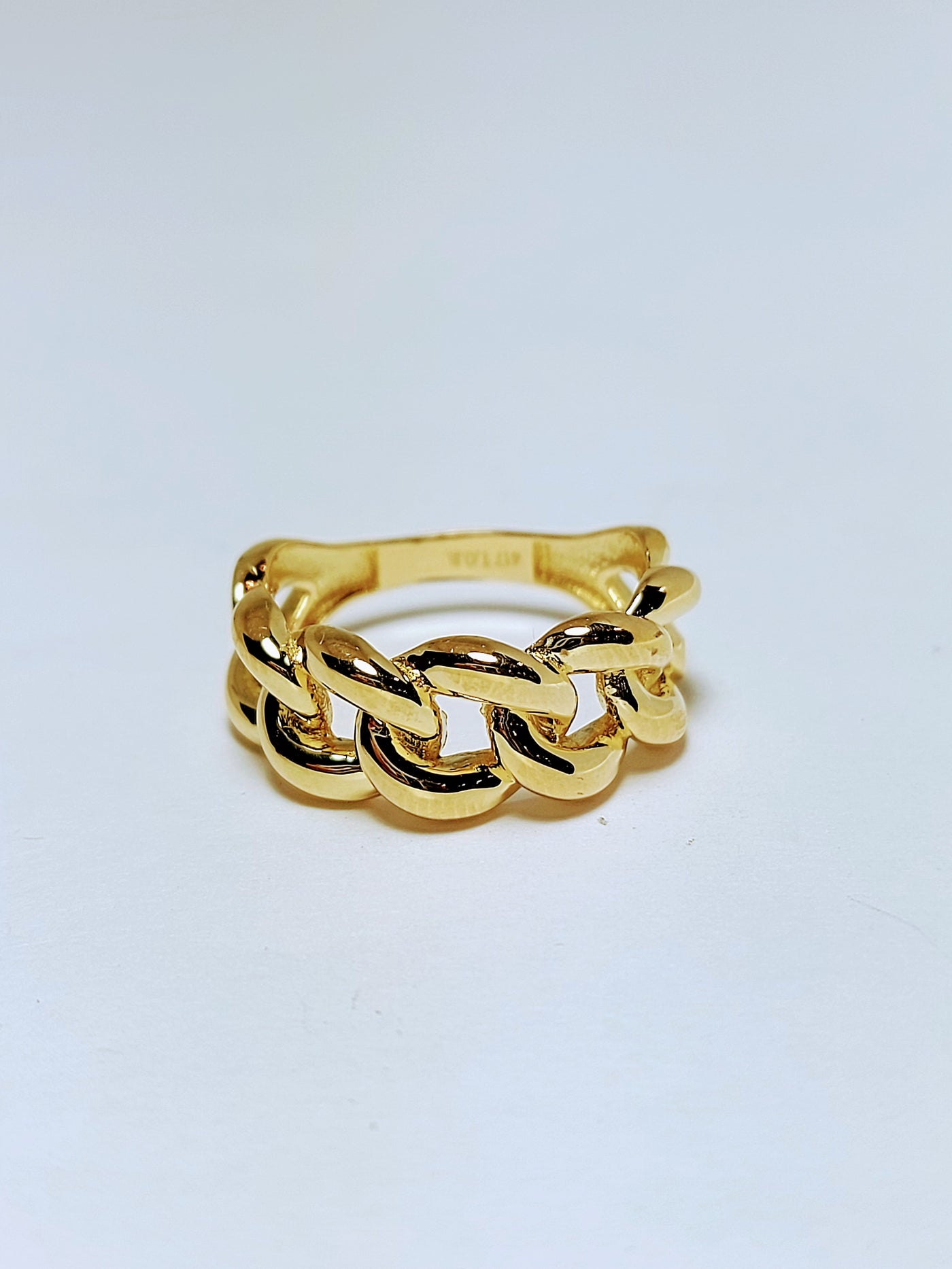 Gold Cuban link ring