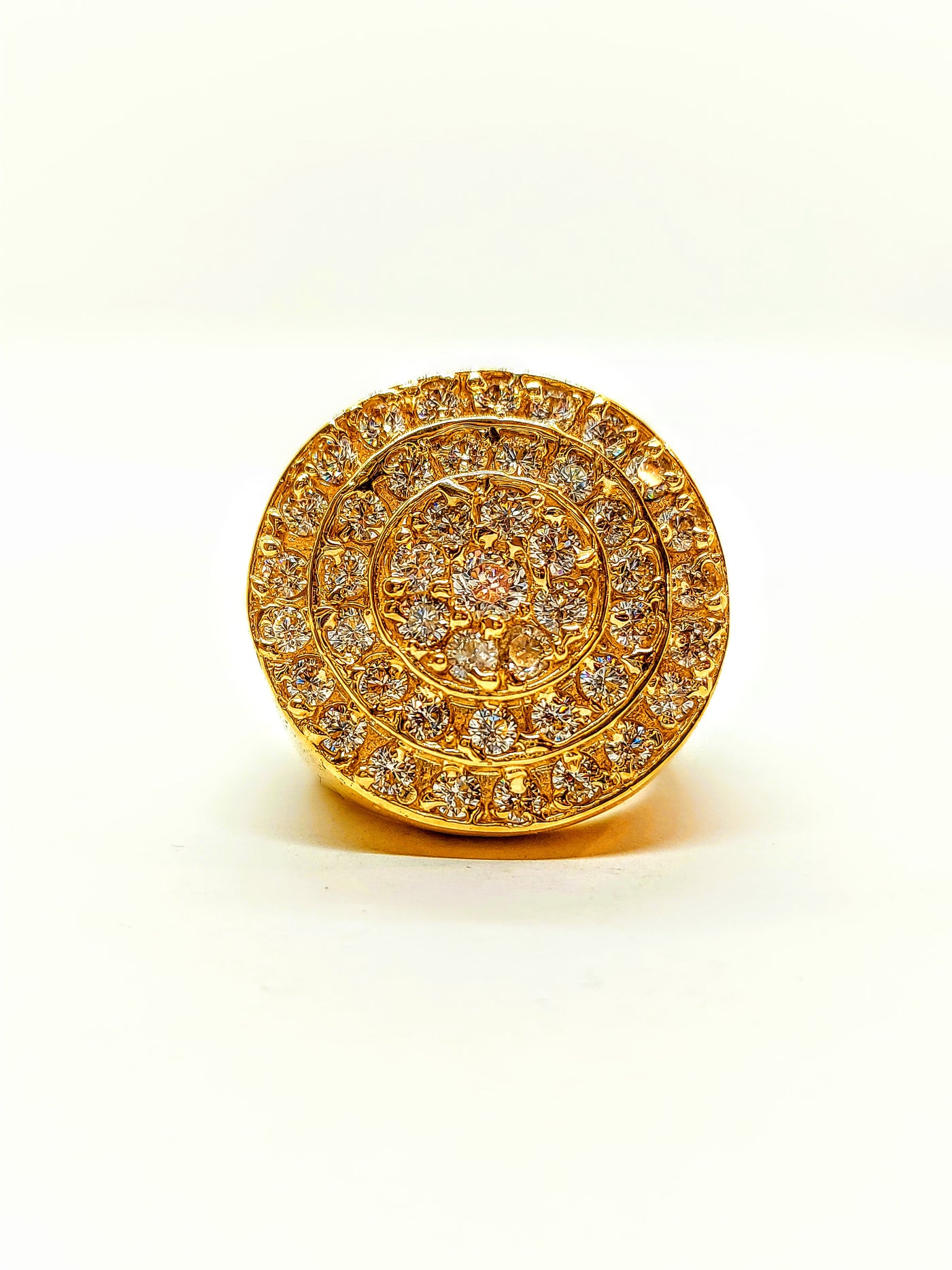 Gold Ring for Men with Cubic zirconia stones