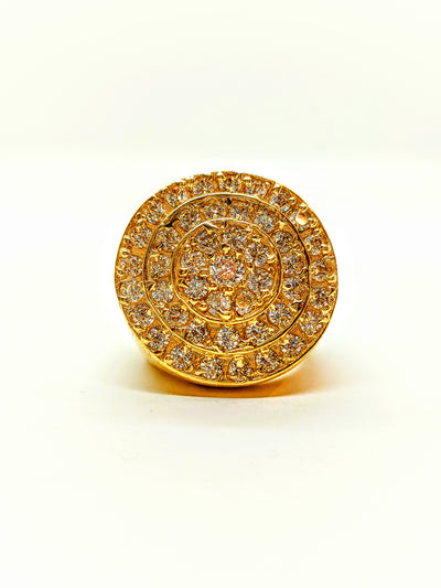 Gold Ring for Men with Cubic zirconia stones