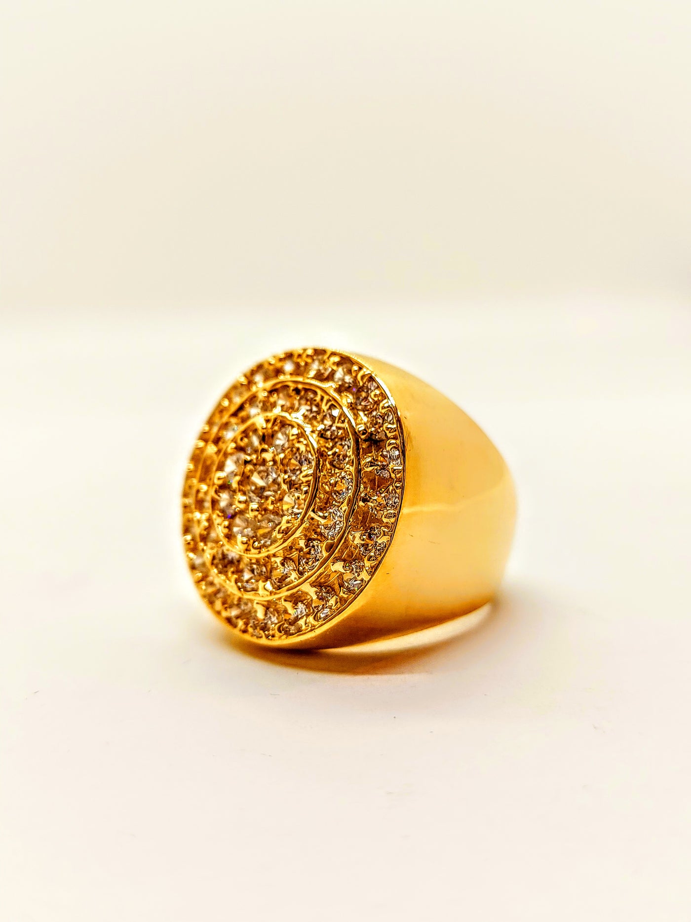 Gold Ring for Men with Cubic zirconia stones