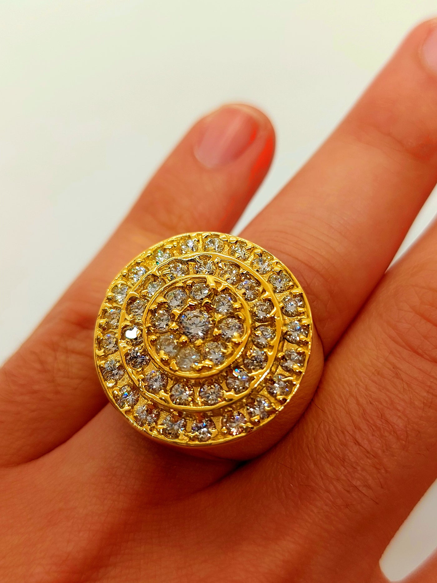 Gold Ring for Men with Cubic zirconia stones