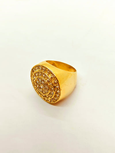 Gold Ring for Men with Cubic zirconia stones