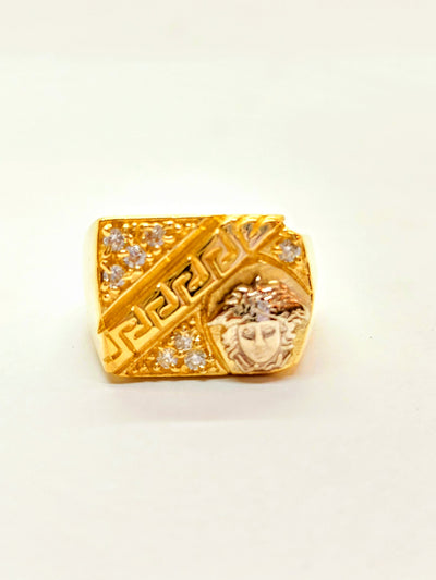 Gold Greek design ring for men