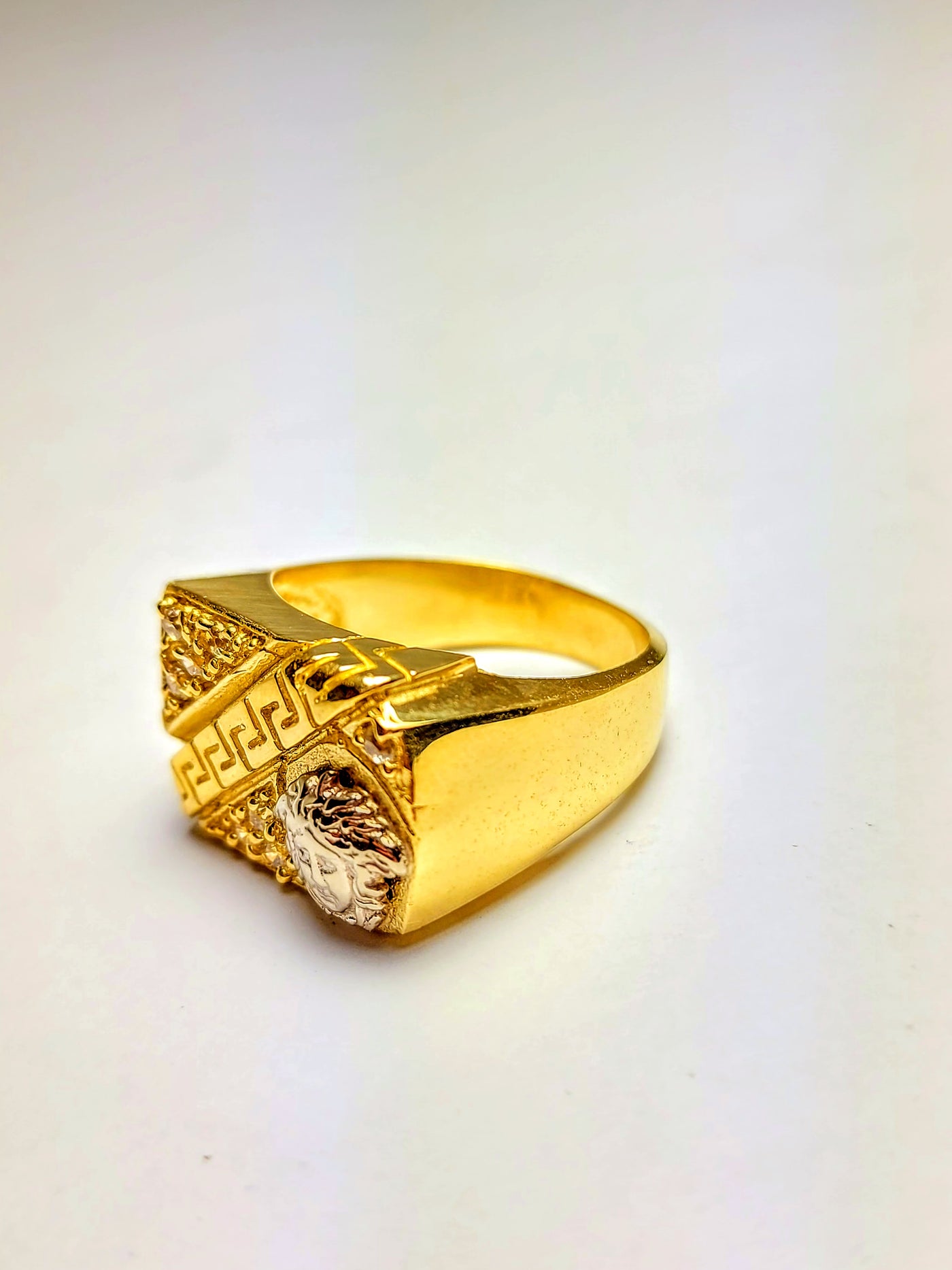 Gold Greek design ring for men