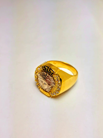 Gold Greek design ring for men