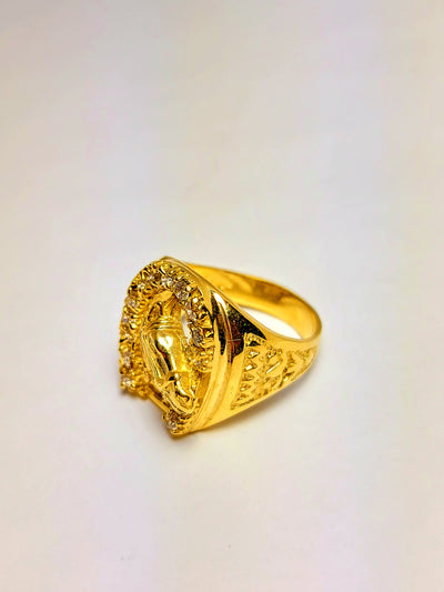 Gold horse ring for men