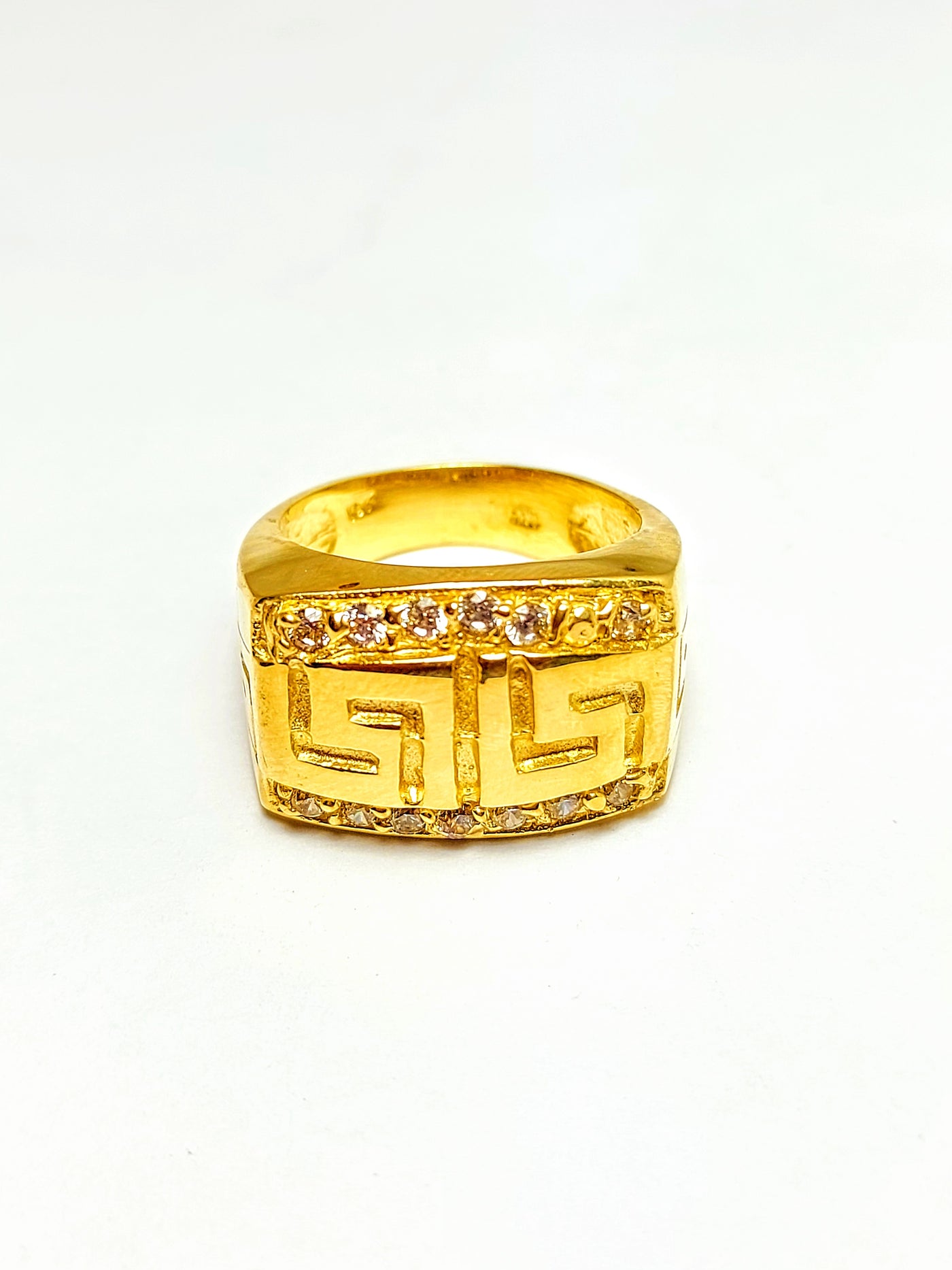 Gold Greek design ring for men