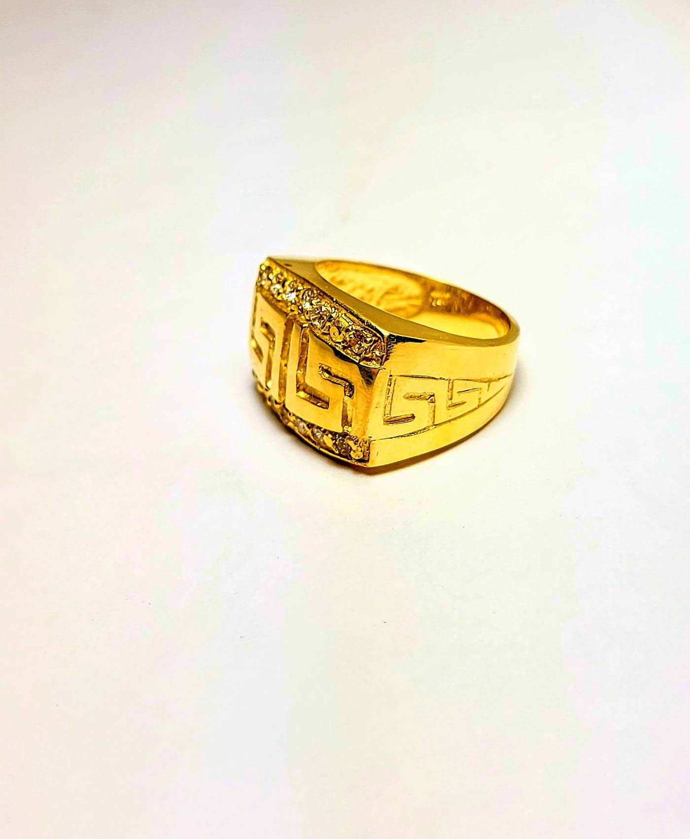 Gold Greek design ring for men