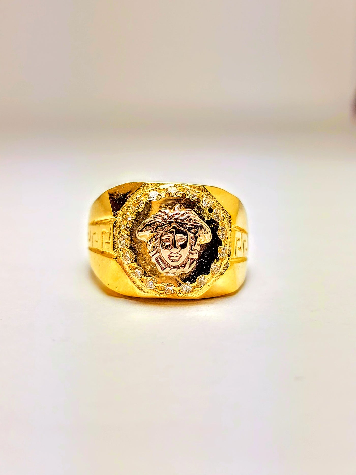 Gold Greek design ring for men