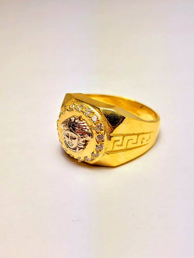 Gold Greek design ring for men