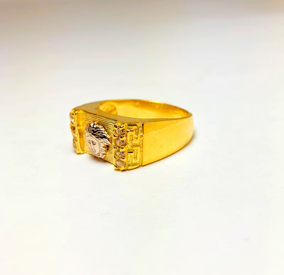 Gold Greek design ring for men