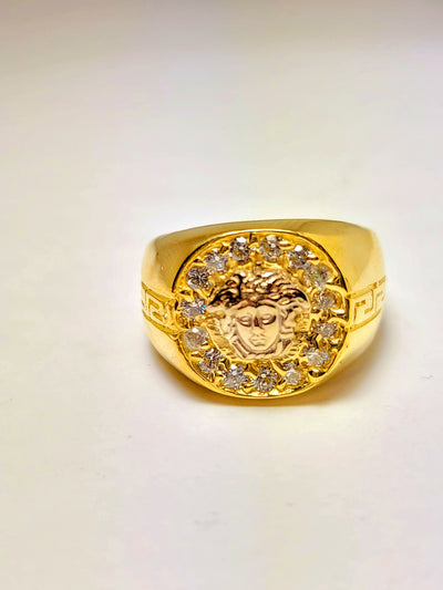 Gold Greek design ring for men