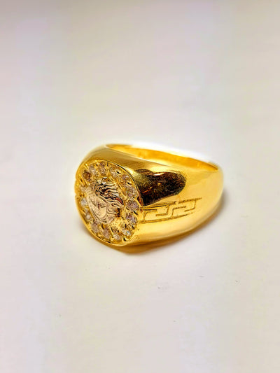 Gold Greek design ring for men