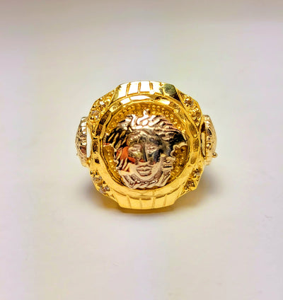 Gold Greek design ring for men