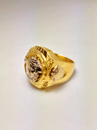 Gold Greek design ring for men