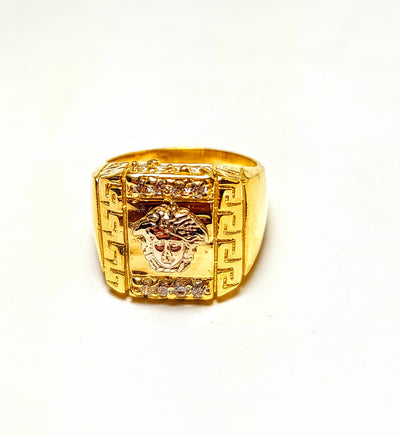 Gold Greek design ring for men