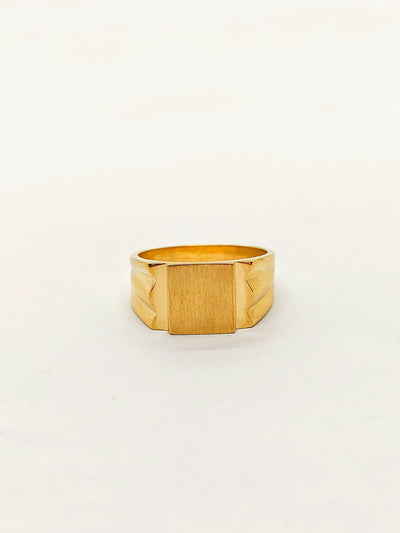 Gold simple men's ring