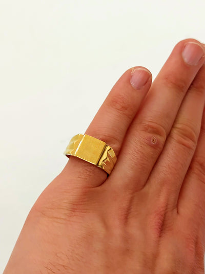 Gold simple men's ring