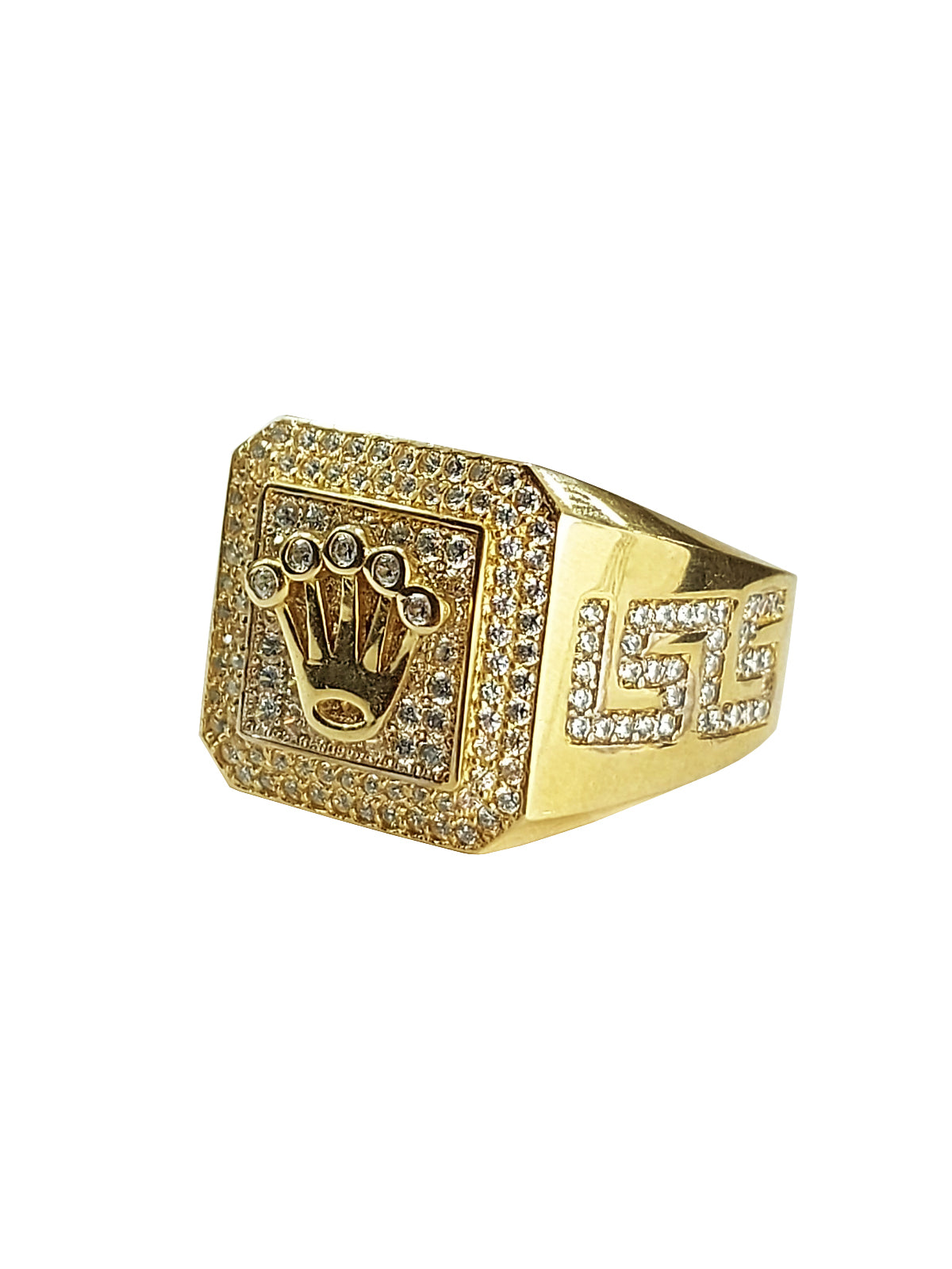 Men's gold ring with big face