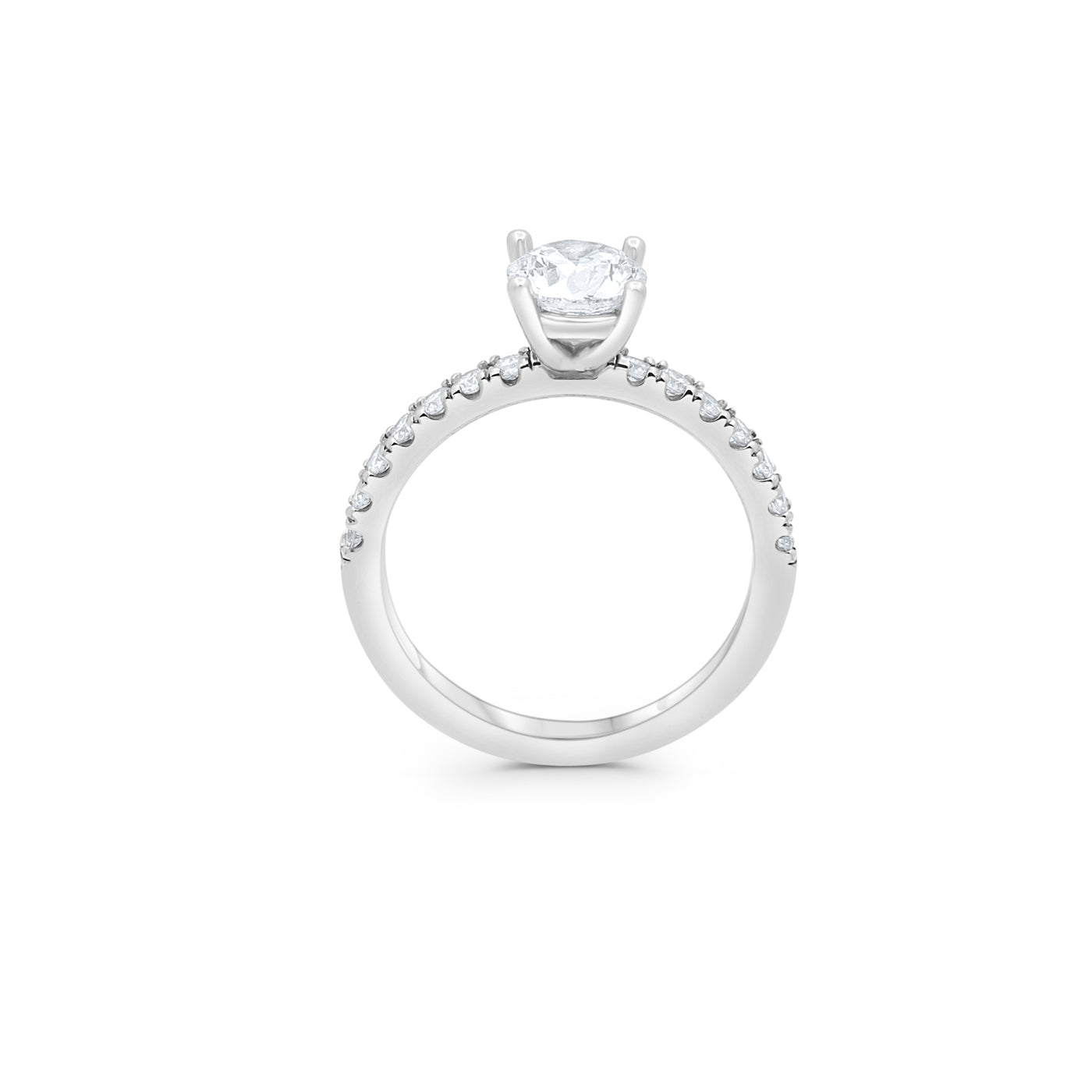 NATURAL Round cut DIAMOND | Pavé Round cut Engagement Ring