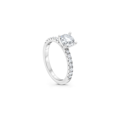 LAB Round cut Diamond | Pavé Round cut Engagement Ring