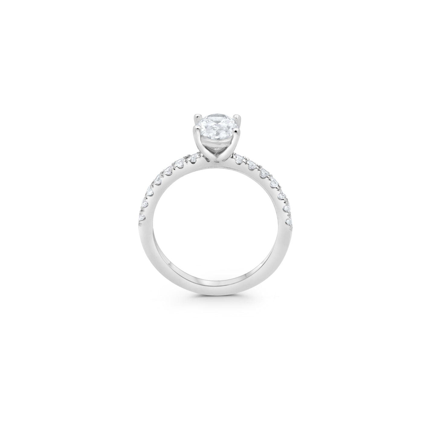 NATURAL Oval cut Diamond | Pavé Oval cut Engagement Ring